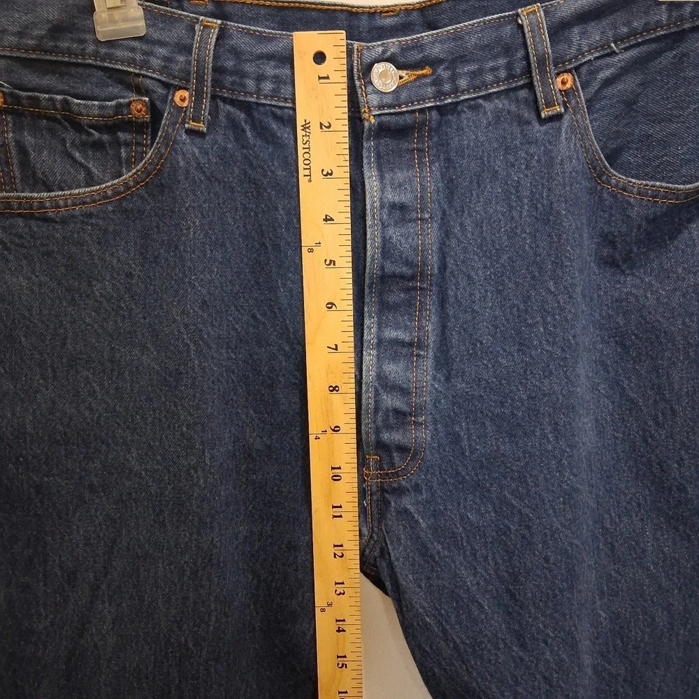 Levis 501 0000 Mens 40x32 Original Rigid Straight Fit Denim Jeans Dark Wash 2010
